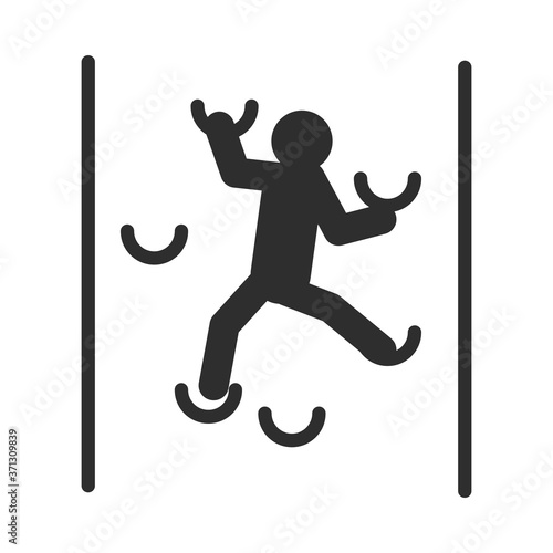 extreme sport training climbing wall with grips active lifestyle silhouette icon design