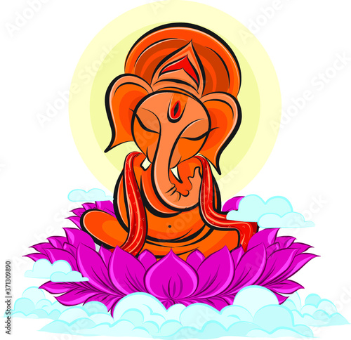 Vector Illustration of Lord Ganesha. Indian God famous for festival Ganesh Chaturthi. Creatives ideal for Social Media and wedding card cover designs