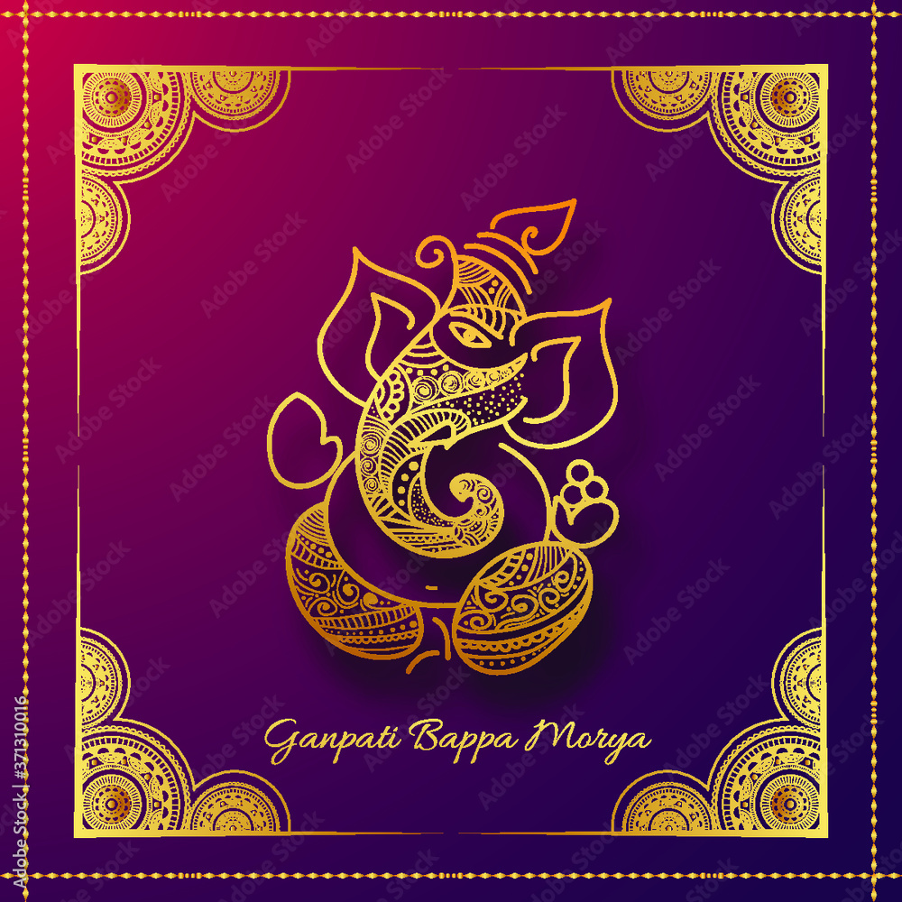 Vector Illustration of Lord Ganesha. Indian God famous for festival Ganesh Chaturthi. Creatives ideal for Social Media and wedding card cover designs