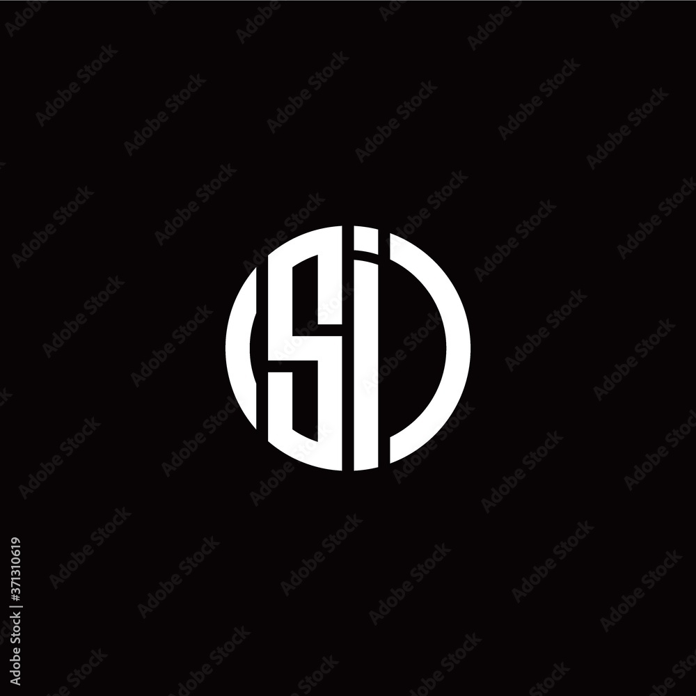 initial S I letter with circle style logo template vector initial S I letter with circle style logo template vector