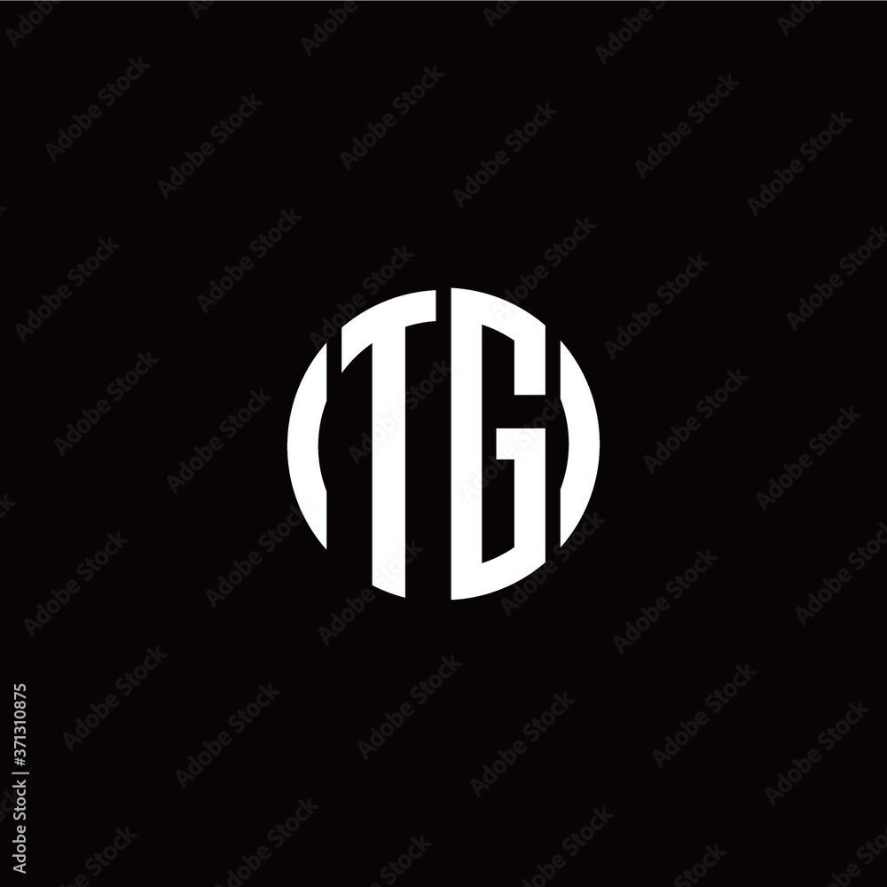 initial T G letter with circle style logo template vector initial T G letter with circle style logo template vector