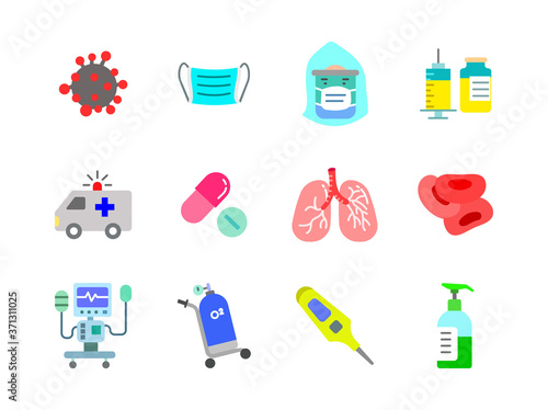 Healthcare and Medical vector flat color icons style 1 vol 1