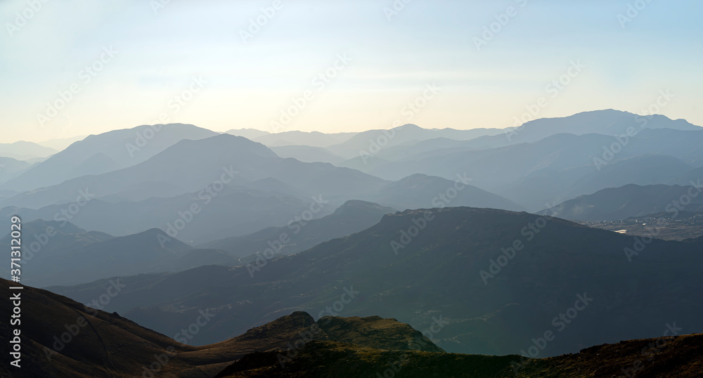 The view of Nemrut mountain before sunset