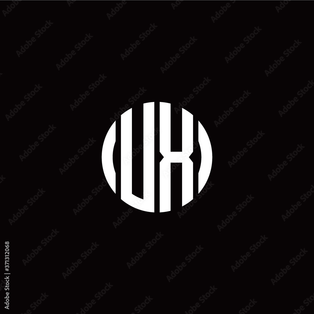 initial U X letter with circle style logo template vector initial U X letter with circle style logo template vector