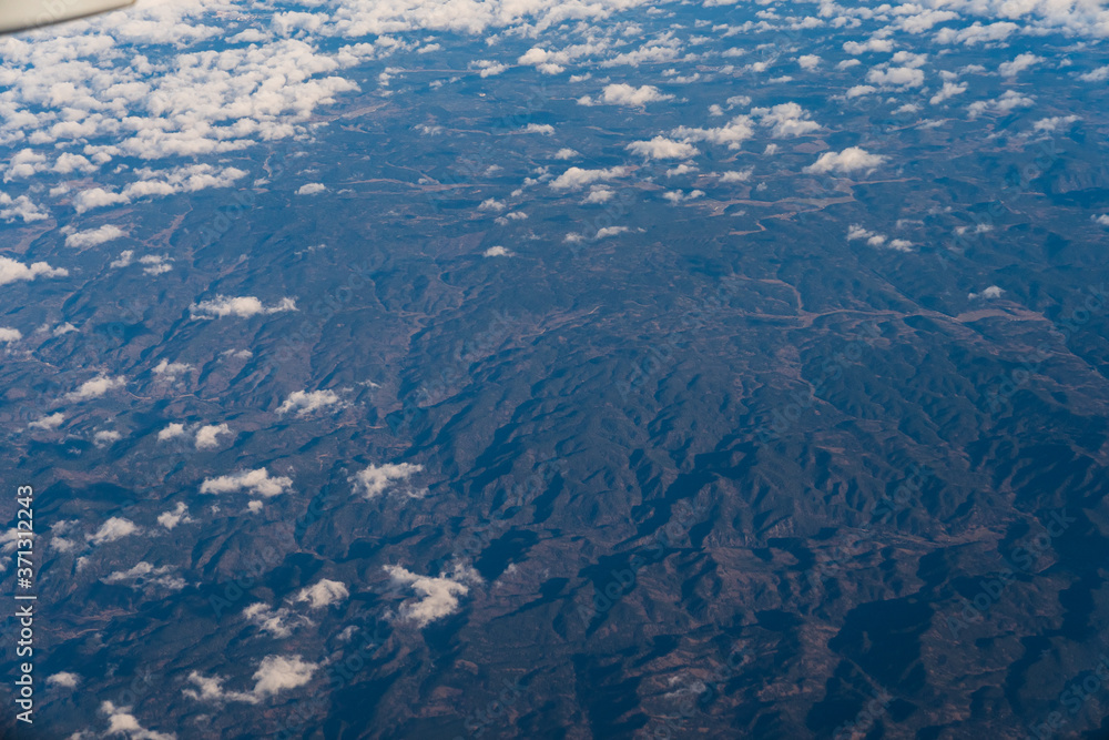 Aerial view of mountains Aerial view of mountains
