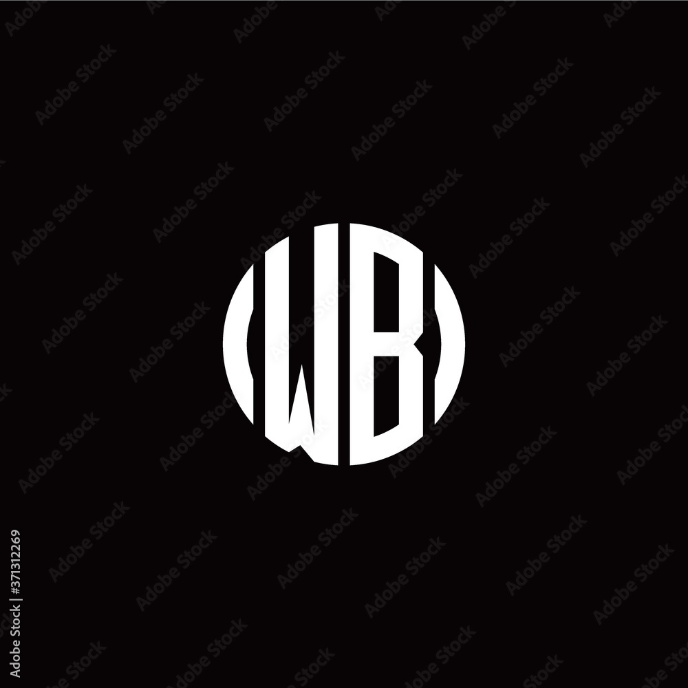 initial W B letter with circle style logo template vector initial W B letter with circle style logo template vector
