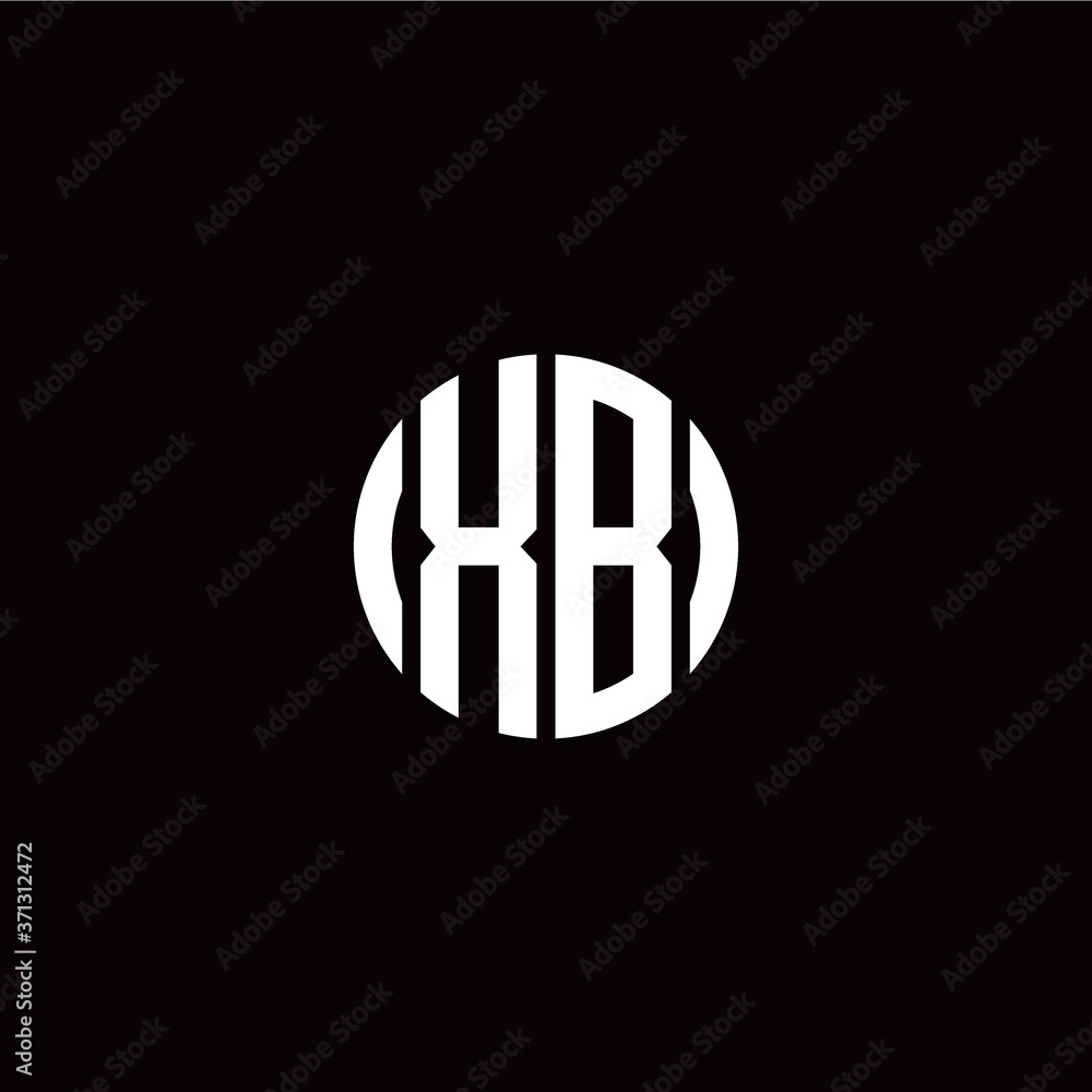 initial X B letter with circle style logo template vector initial X B letter with circle style logo template vector