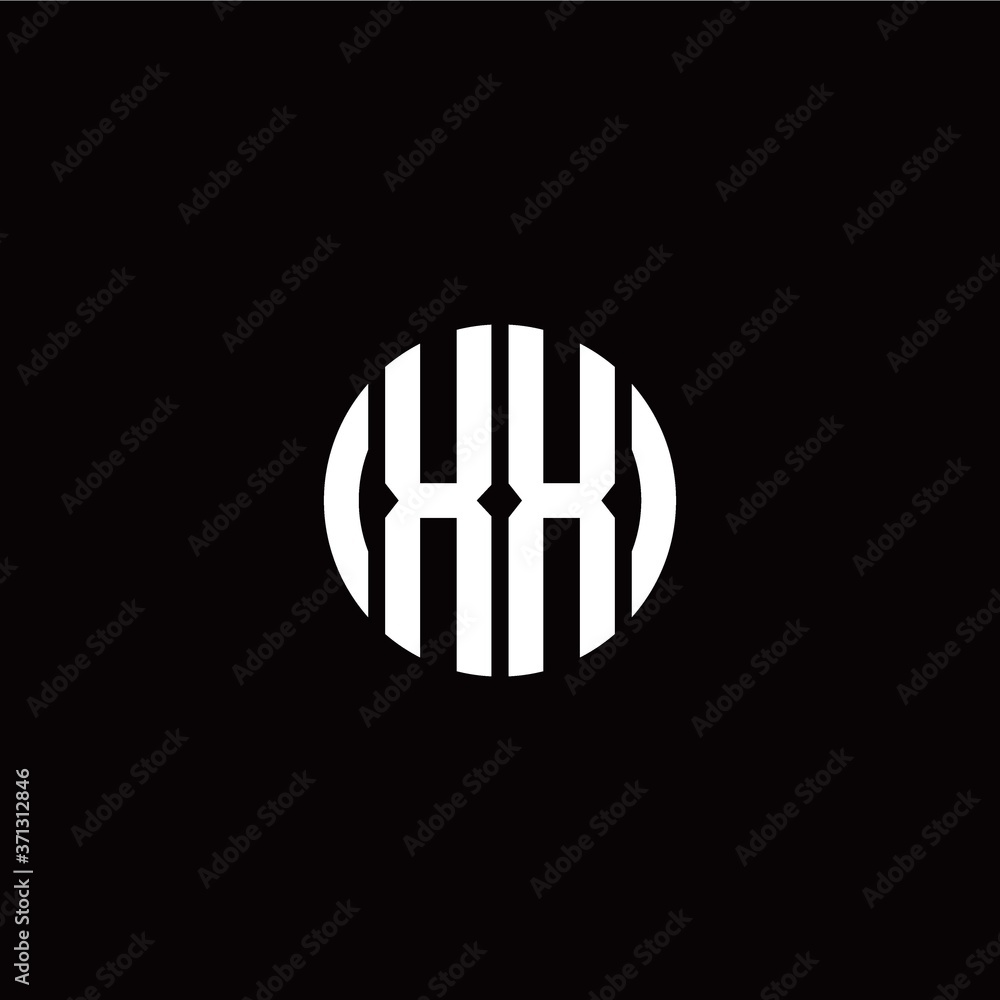 initial X X letter with circle style logo template vector initial X X letter with circle style logo template vector