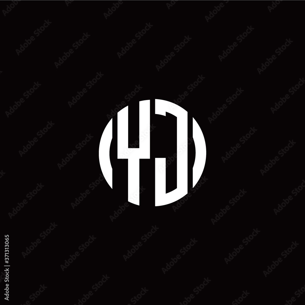 initial Y J letter with circle style logo template vector initial Y J letter with circle style logo template vector