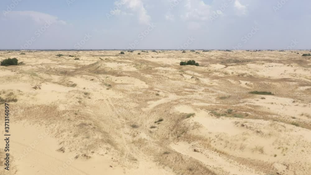 Flight over the desert in the reserve Flight over the desert in the reserve