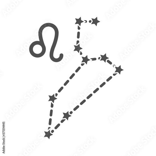 zodiac leo constellation astrological line style icon