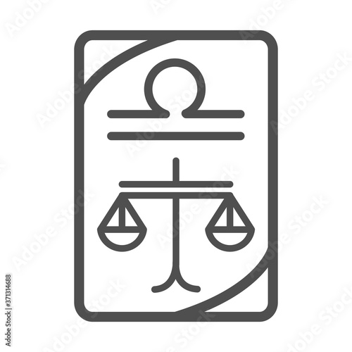 zodiac libra esoteric tarot prediction card line style icon