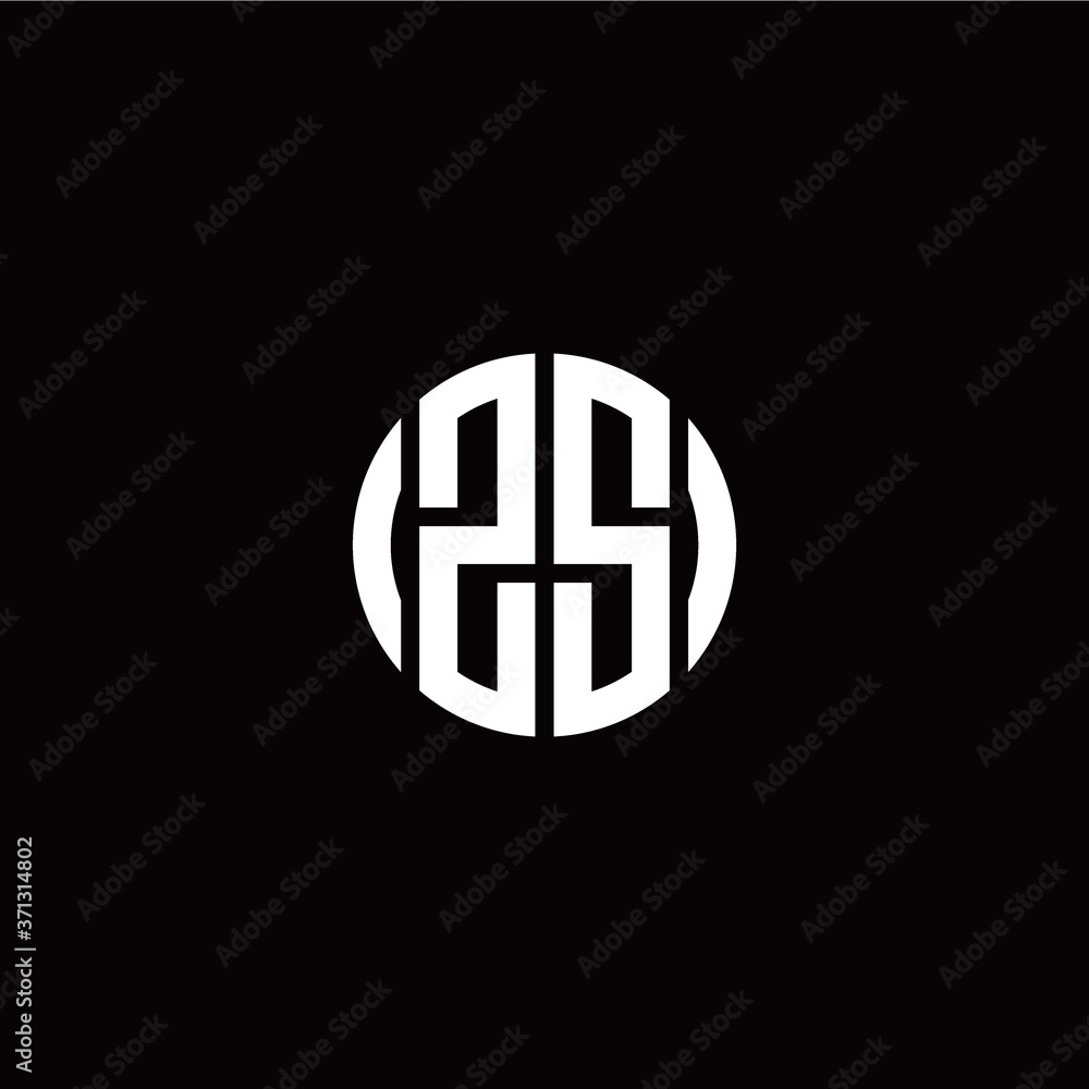 initial Z S letter with circle style logo template vector initial Z S letter with circle style logo template vector