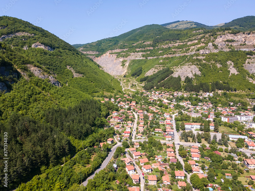 Aerial view of village of Tserovo,  Bulgaria