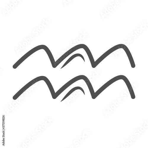 zodiac sign aquarius astrology calendar mystic line style icon