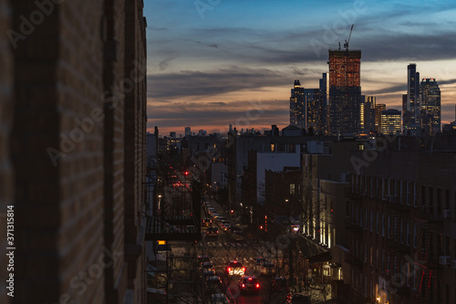 New York at a sunset from Astoria queens