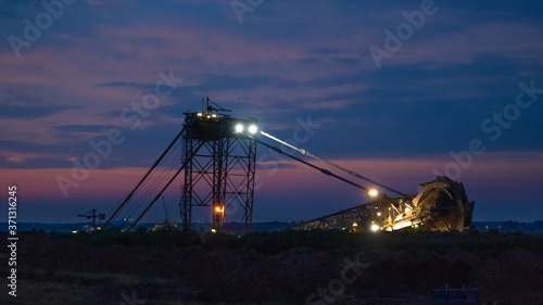 Giant Coal Mining Paddle Wheel in the Night 05