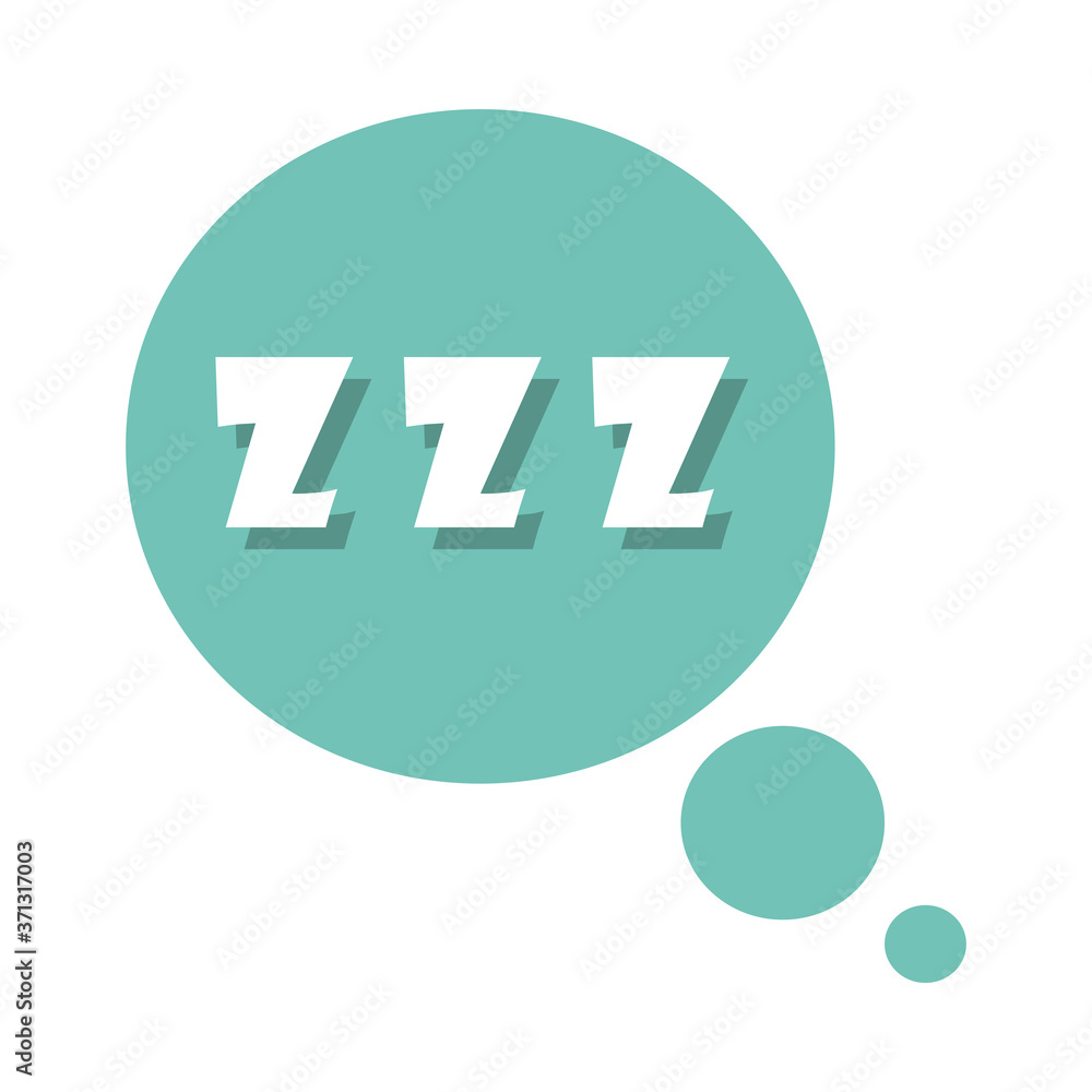 slang bubbles, zzz green round sticker over white background, flat icon design slang bubbles, zzz green round sticker over white background, flat icon design