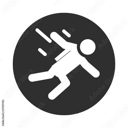 extreme sport skydiving active lifestyle block and flat icon