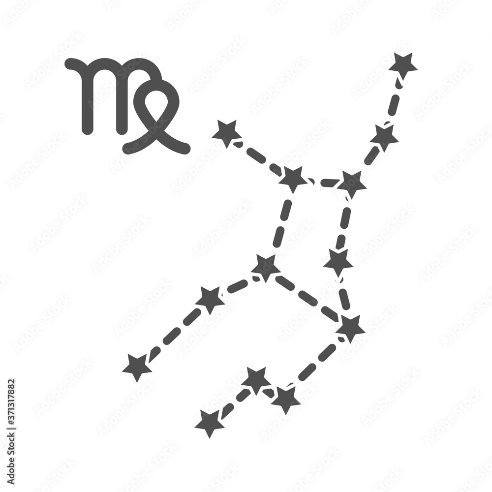 zodiac virgo constellation astrological line style icon zodiac virgo constellation astrological line style icon