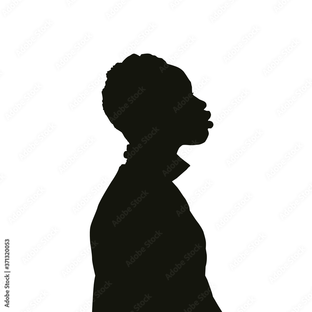 Silhouette black human and people isolated on white background