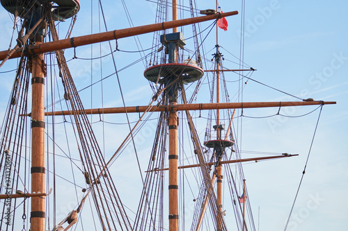 Sailing mast of ship photo