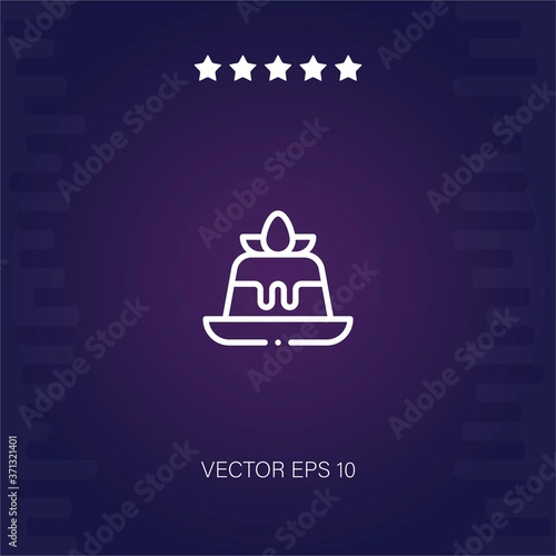 panna cotta vector icon modern illustration