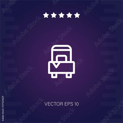 single bed vector icon modern illustration