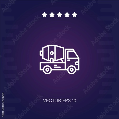 concrete mixer vector icon modern illustration
