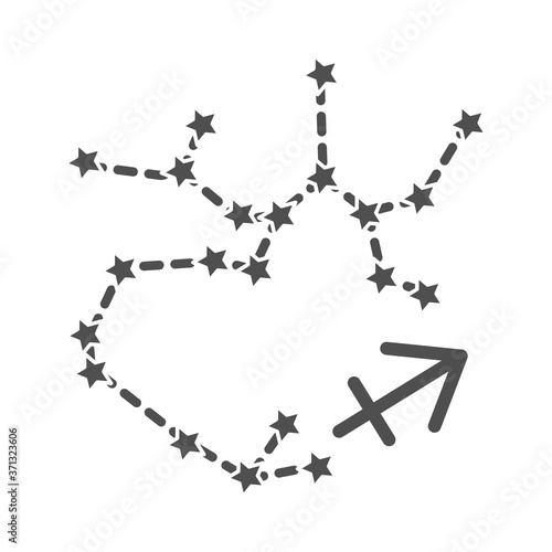 zodiac sagittarius constellation astrological line style icon
