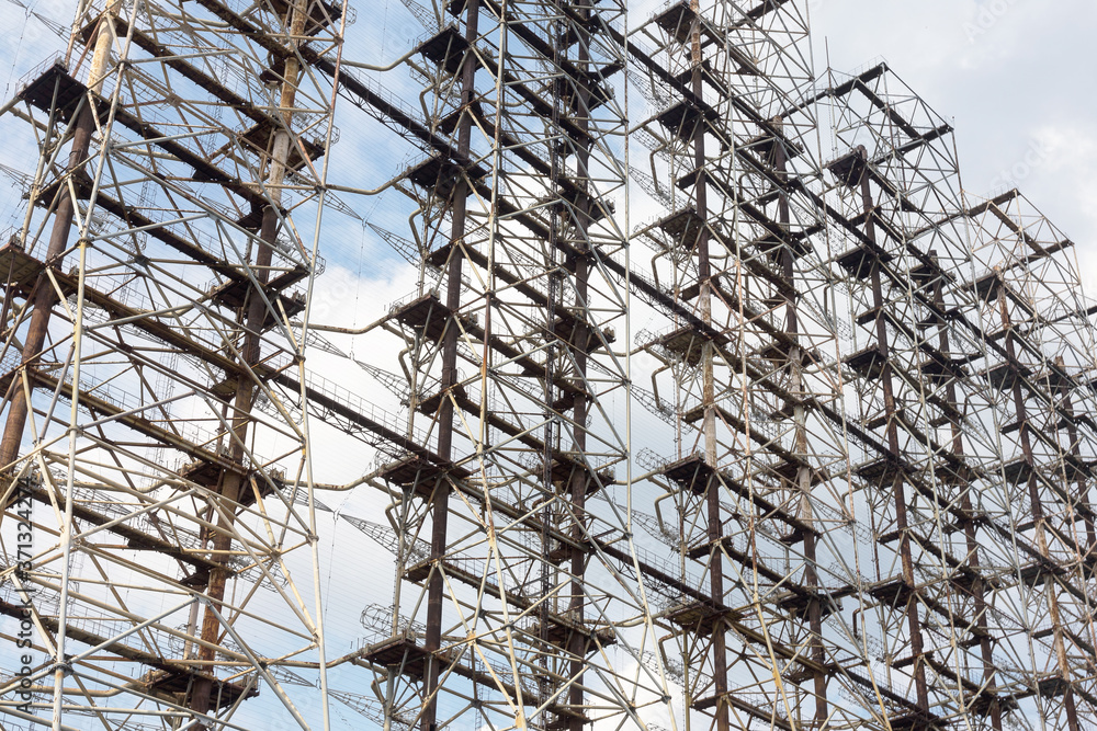 Large antenna field. Soviet radar system Large antenna field. Soviet radar system