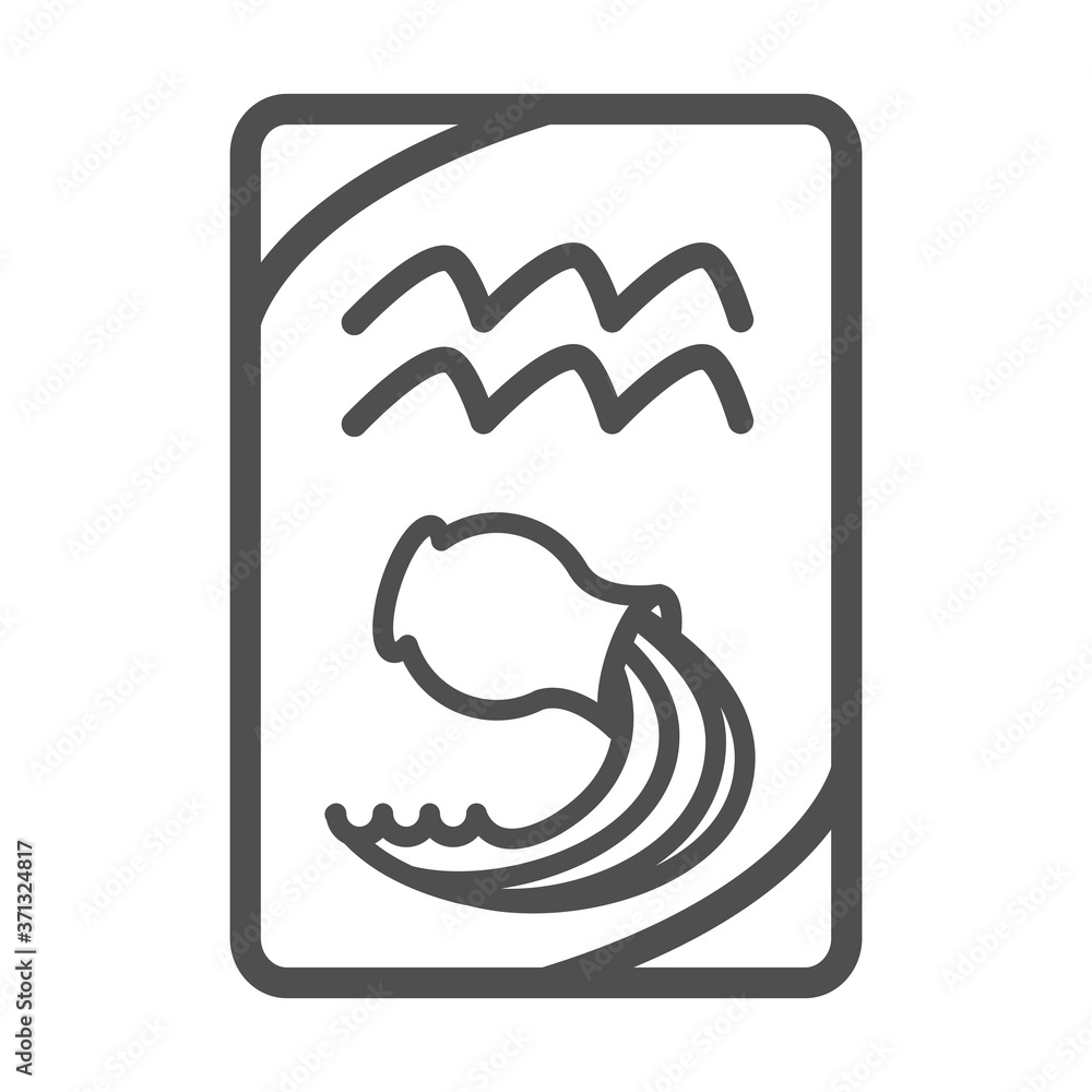 zodiac aquarius esoteric tarot prediction card line style icon zodiac aquarius esoteric tarot prediction card line style icon