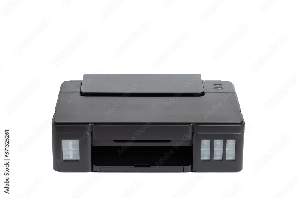 Lnkjet Printer On White Background With Copyspace. Lnkjet Printer On White Background With Copyspace.