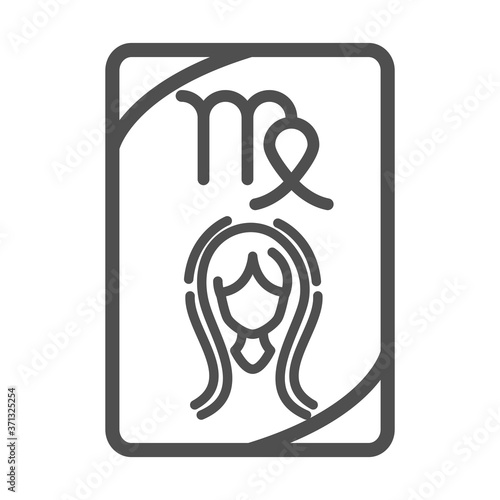 zodiac virgo esoteric tarot prediction card line style icon