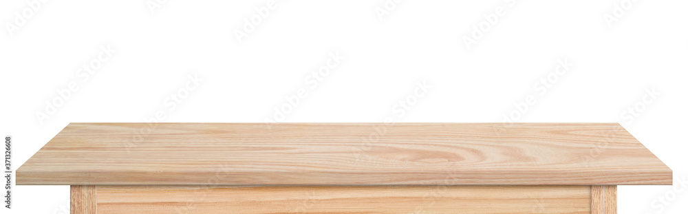 Empty wooden tabletop isolated on white background. rustic desk wood for placement or montage product display. Empty wooden tabletop isolated on white background. rustic desk wood for placement or montage product display.