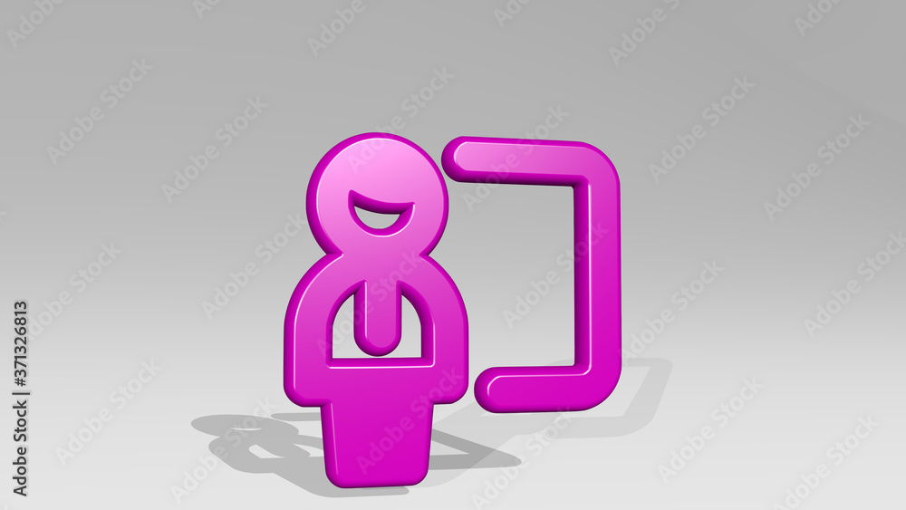 school teacher 3D icon casting shadow - 3D illustration for education and background school teacher 3D icon casting shadow - 3D illustration for education and background