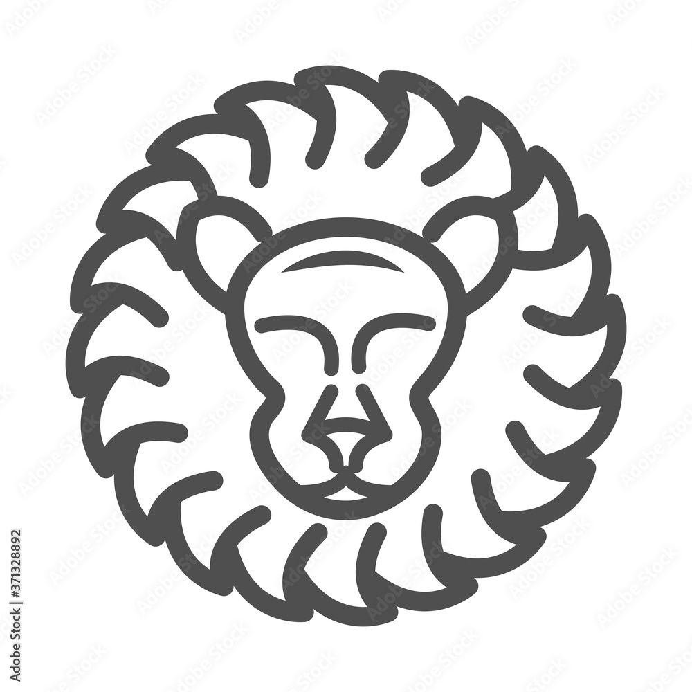 lion head animal over white background line style icon lion head animal over white background line style icon
