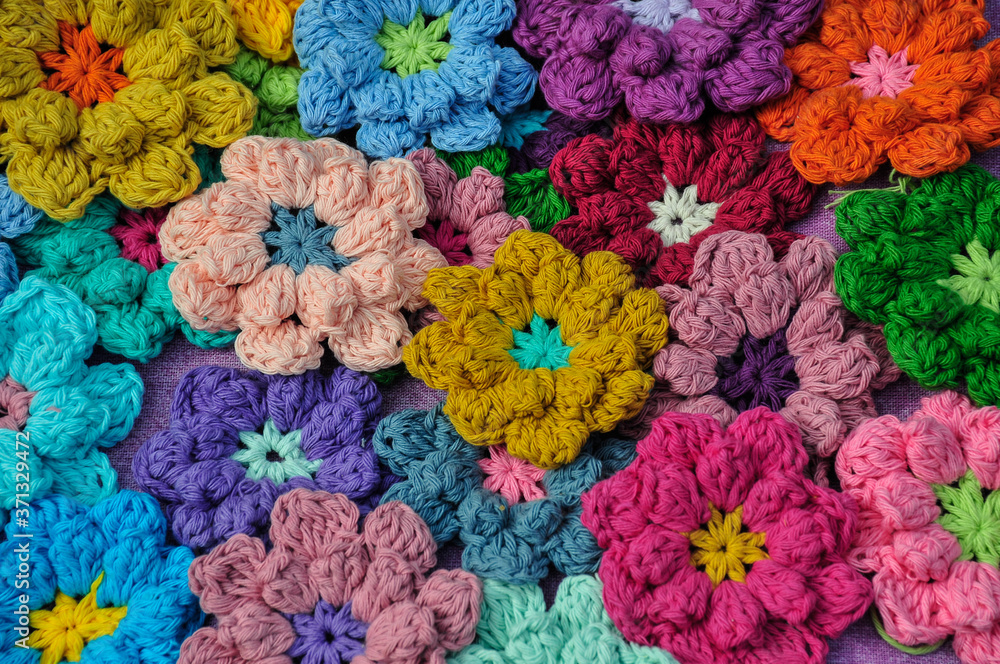 knitted flowers