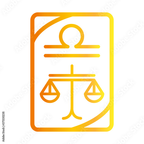 zodiac libra esoteric tarot prediction card gradient style icon