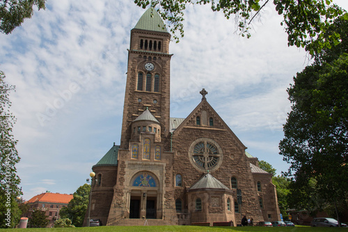 Gothenburg, Sweden - June 18 2019: the facade view of Vasa Church on June 18 2019 in Gothenburg, Sweden. photo