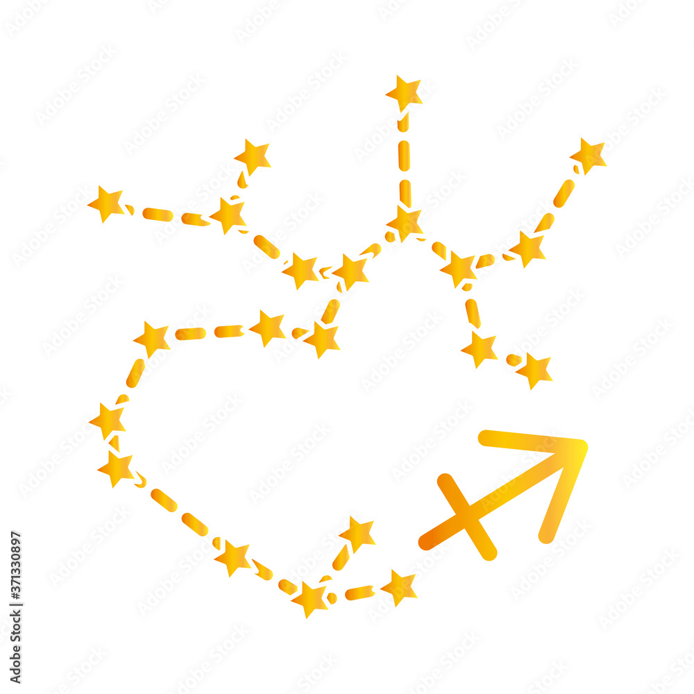 zodiac sagittarius constellation astrological gradient style icon