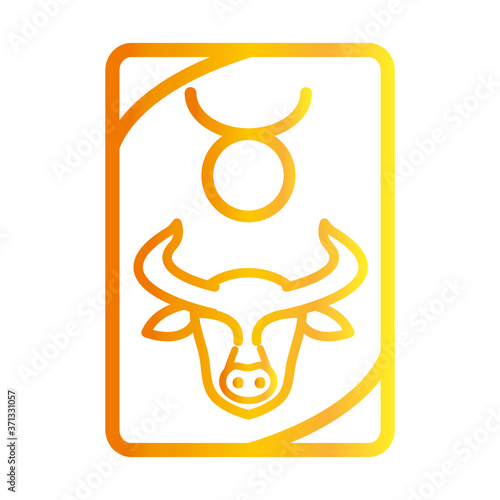 zodiac taurus esoteric tarot prediction card gradient style icon