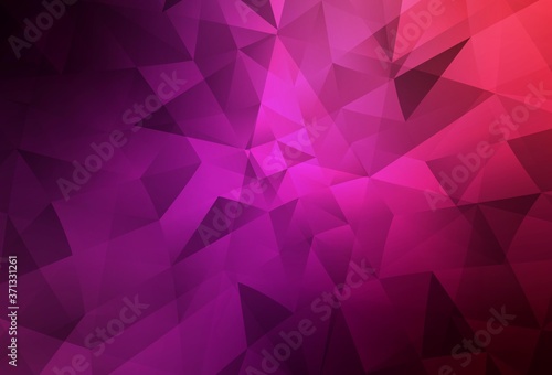 Dark Purple  Pink vector low poly layout.