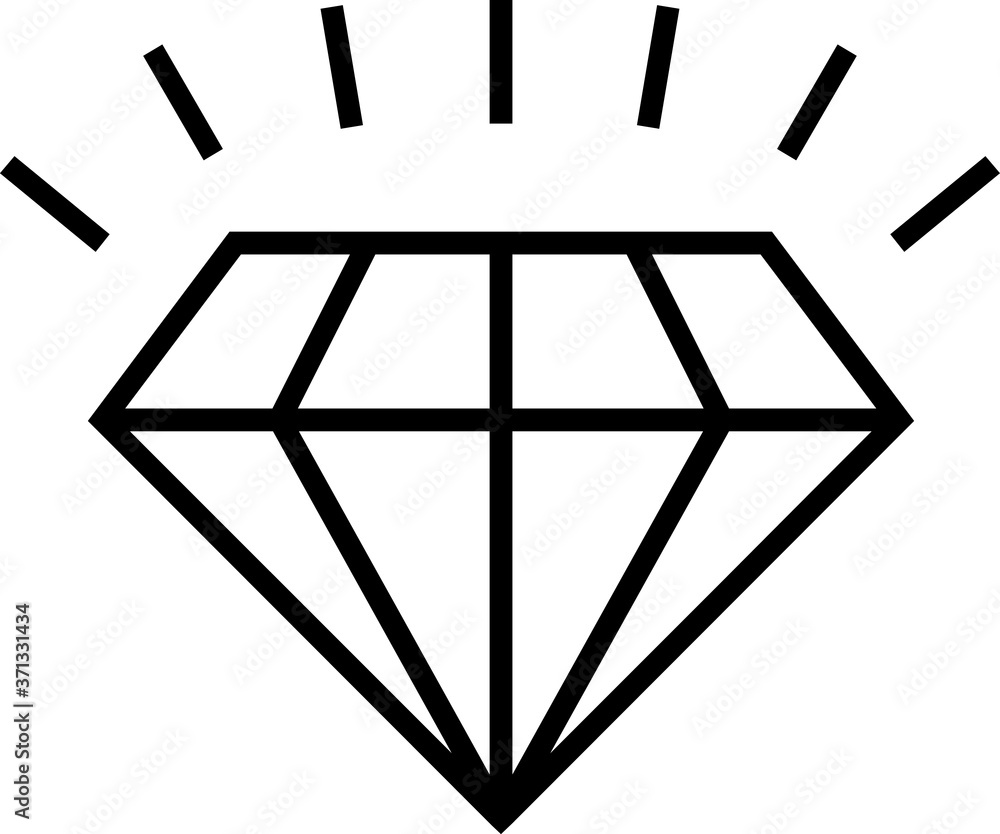 Diamond line icon vector Diamond line icon vector