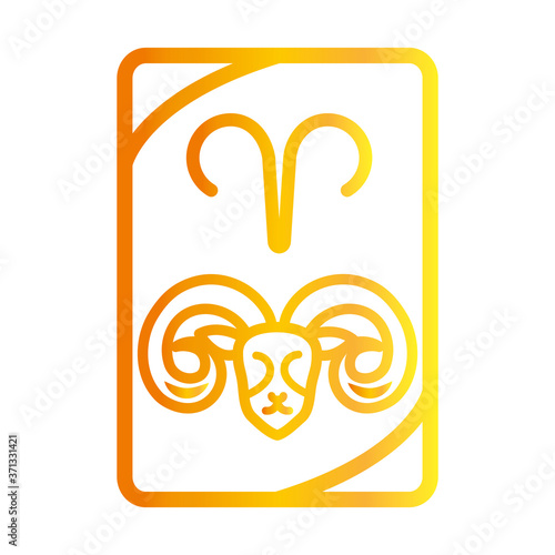 zodiac aries esoteric tarot prediction card gradient style icon