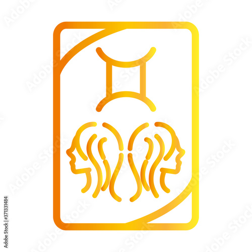 zodiac gemini esoteric tarot prediction card gradient style icon