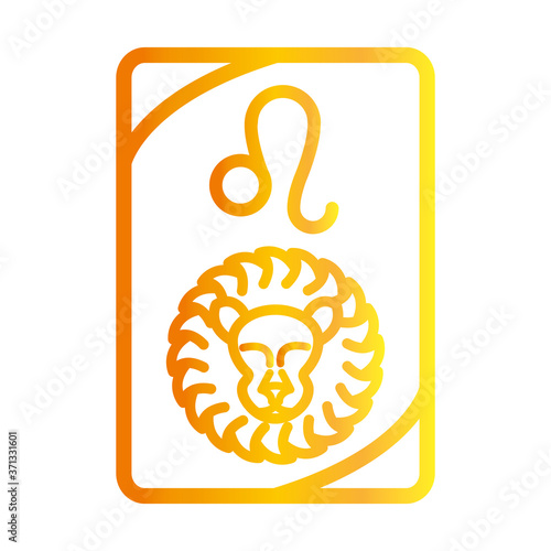 zodiac leo esoteric tarot prediction card gradient style icon