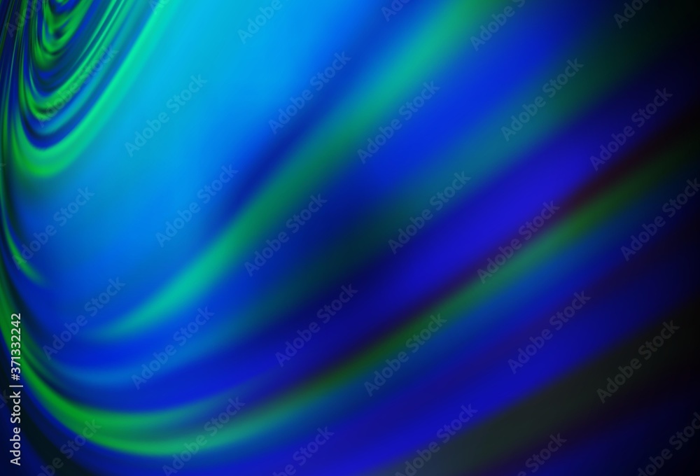 Fototapeta premium Dark Blue, Green vector blurred shine abstract template.