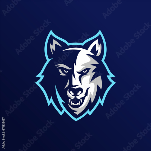 wolf esport gaming mascot logo template