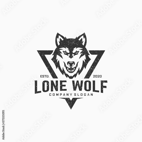 Wolf Vintage Logo Stock Vector